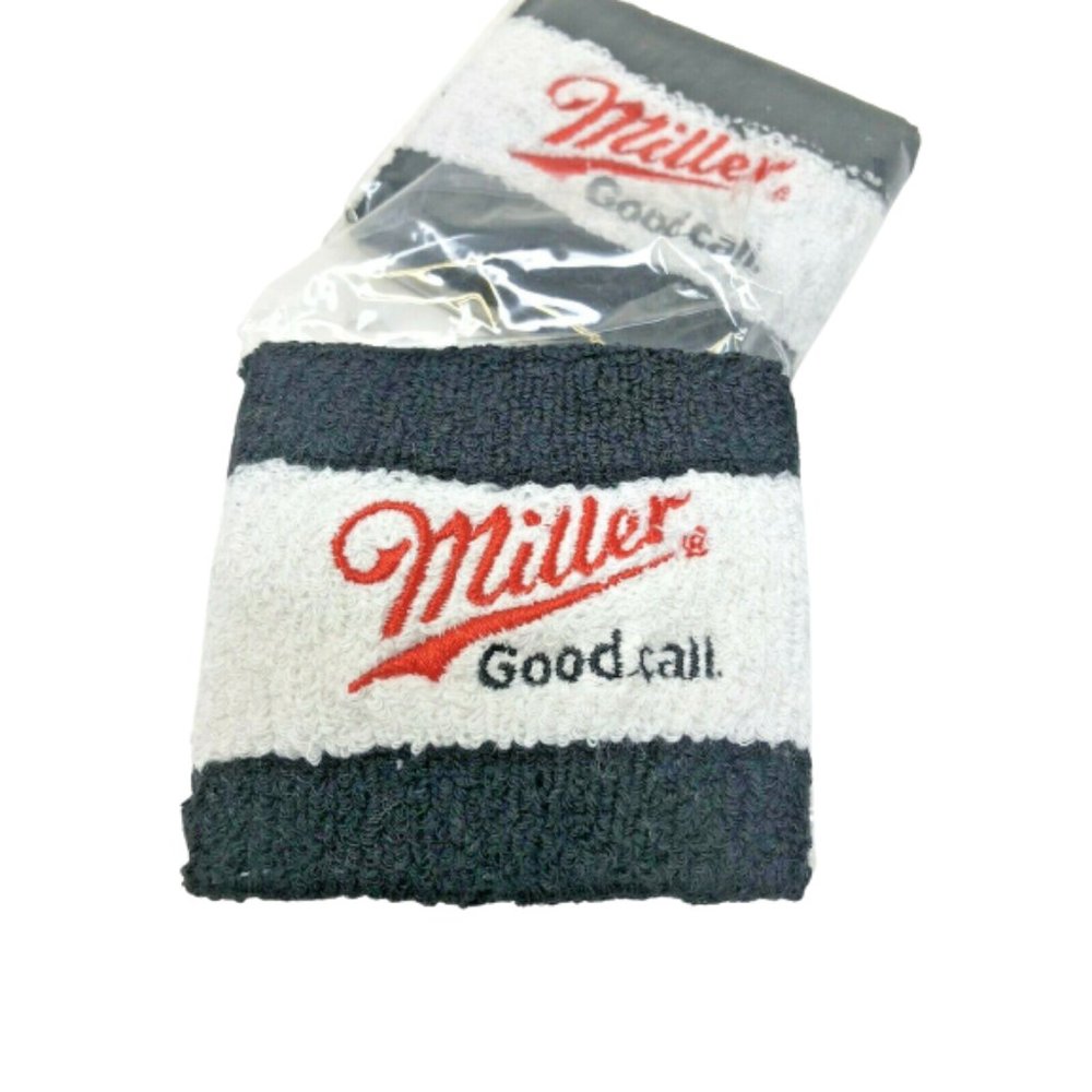 Vintage Miller Good Call Bartender Wrist Band Set of 2 Ad Promo New Old Stock